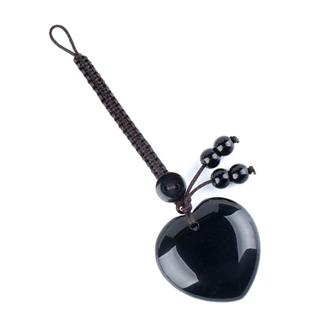 Bijou de Sac Cœur Obsidienne Noire A en Pierre Naturelle chez Arabesk