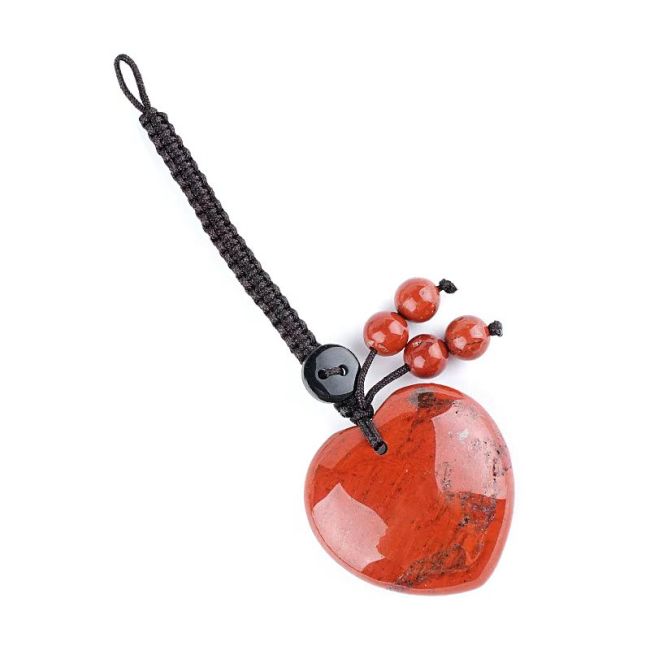 Bijou de Sac Cœur Jaspe Rouge A en Pierre Naturelle chez Arabesk