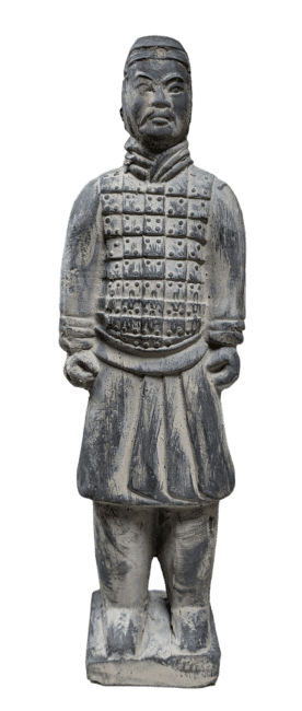Statue noire en Terracotta Chevalier 22cm chez Arabesk