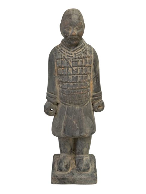 Statue noire en Terracotta Chevalier 20cm chez Arabesk