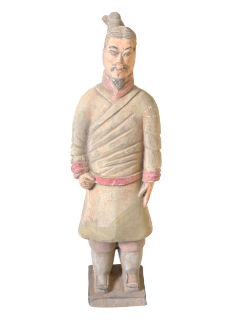 Statue Colorée Antique en Terracotta Guerrier 22cm chez Arabesk