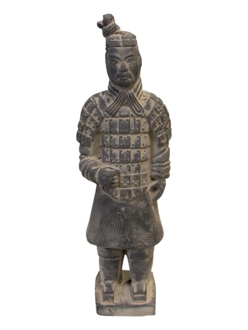Statue Noire en Terracotta Guerrier 22cm chez Arabesk