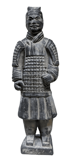 Statue Noire Guerriers avec Armure en Terracotta  22cm chez Arabesk