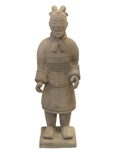 Statue Noire en Terracotta Général 22cm chez Arabesk