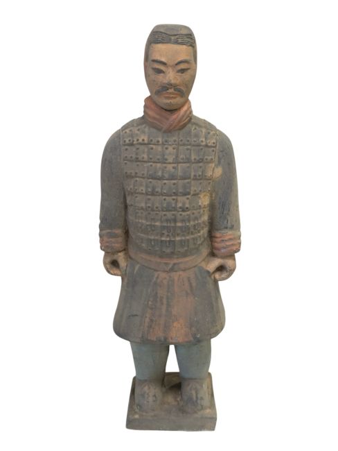 Statue Colorée Antique Terracotta Chevalier 20cm chez Arabesk