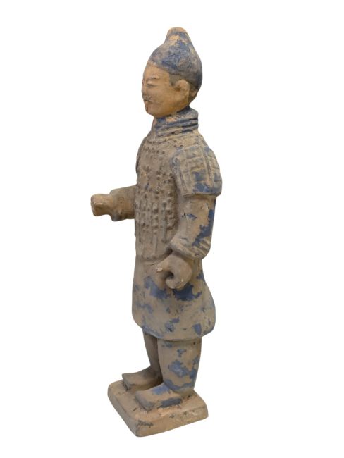 Statue Colorée Antique Terracotta Guerrier 26cm chez Arabesk|cz