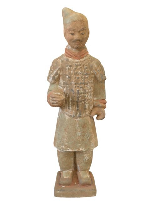 Statue Colorée Antique Terracotta Guerrier 25cm chez Arabesk
