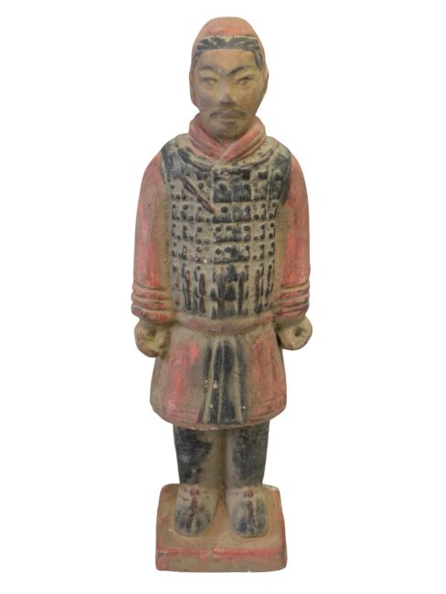 Statue Colorée Antique Terracotta Chevalier 24cm chez Arabesk