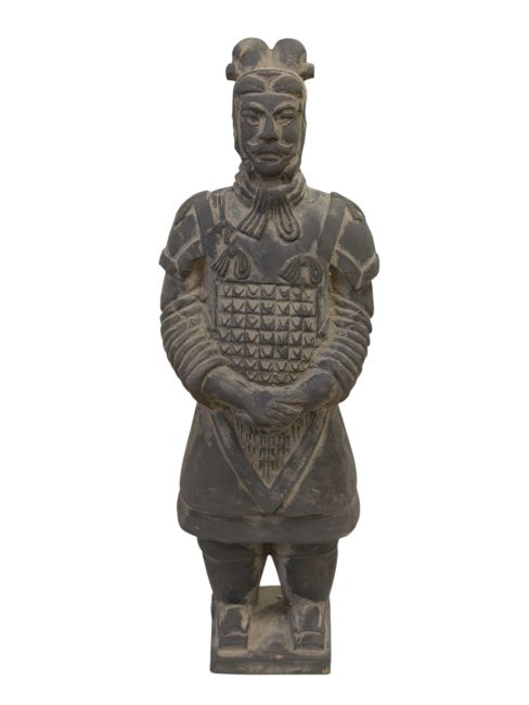 Statue Noire en Terracotta Général 26cm chez Arabesk