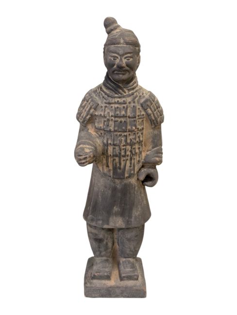 Statue Noire en Terracotta Guerrier 25cm chez Arabesk