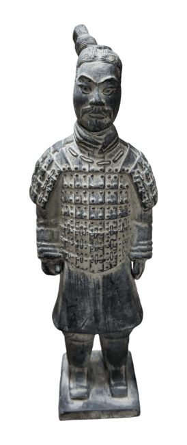 Statue Noire en Terracotta Guerrier 25cm chez Arabesk
