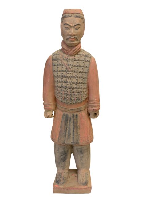 Statue Colorée Antique Terracotta Chevalier 26cm chez Arabesk