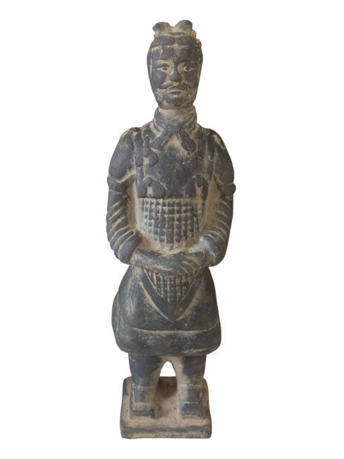 Statue Noire en Terracotta Général 26cm chez Arabesk