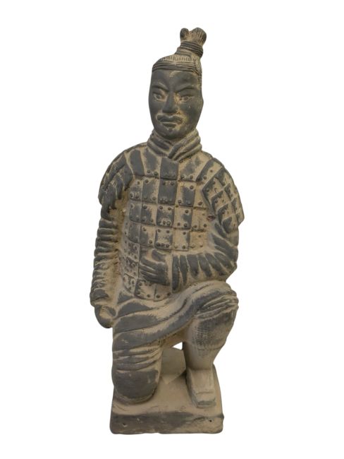 Statue Noire Archer Agenouillé en Terracotta 21cm chez Arabesk