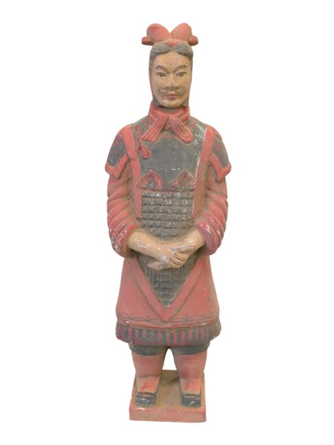 Statue Colorée Antique en Terracotta Général 26cm chez Arabesk