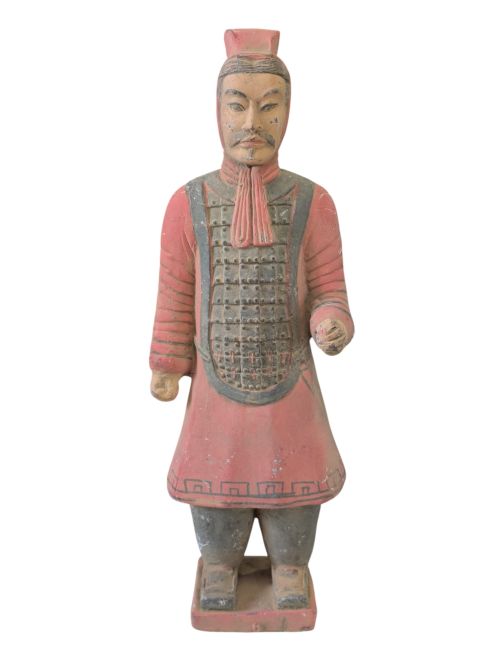 Statue Colorée Antique Guerriers avec Armure en Terracotta 27cm chez Arabesk