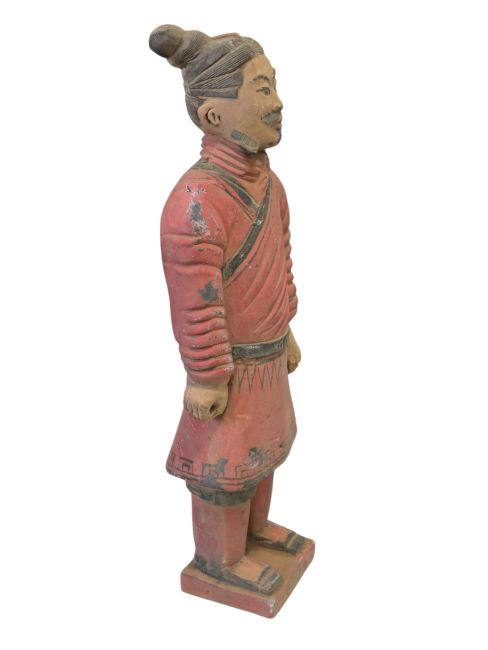 Statue Colorée Antique en Terracotta Guerrier 26cm chez Arabesk|cz