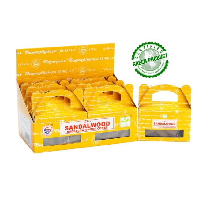 Cônes Backflow Satya Bois de Santal 24 cônes chez Arabesk