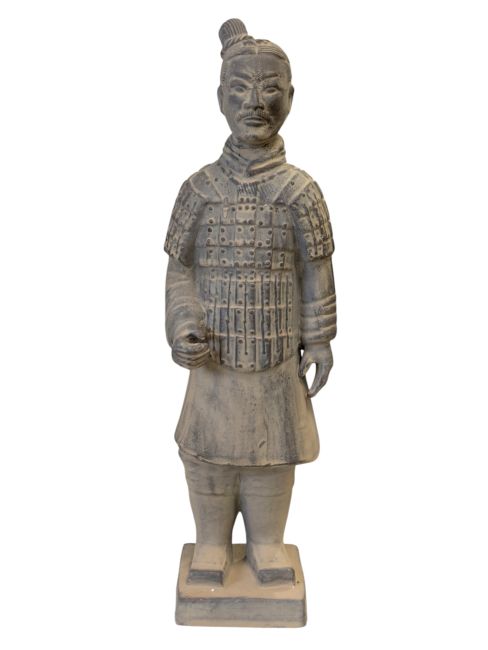 Statue Noire en Terracotta Guerrier 35cm chez Arabesk