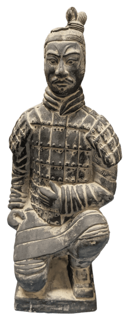 Statue Noire Archer Agenouillé en Terracotta 27.5 cm chez Arabesk