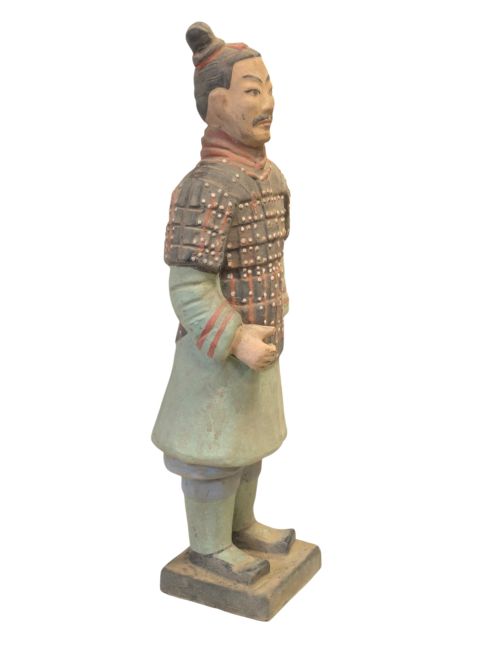 Statue Colorée Antique Terracotta Guerrier 35 cm chez Arabesk|cz