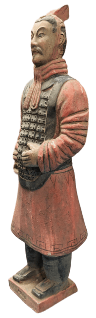 Statue Colorée Antique Guerriers avec Armure en Terracotta  38cm chez Arabesk|cz