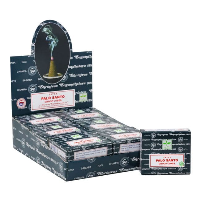 Encens Satya Palo Santo en Cônes 24g chez Arabesk