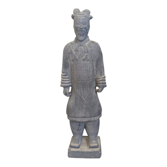 Statue Noire en Terracotta Général 50cm chez Arabesk