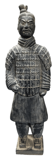 Statue Noire en Terracotta Guerrier 50cm chez Arabesk