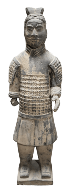 Statue Noire Guerriers avec Armure en Terracotta 50cm chez Arabesk