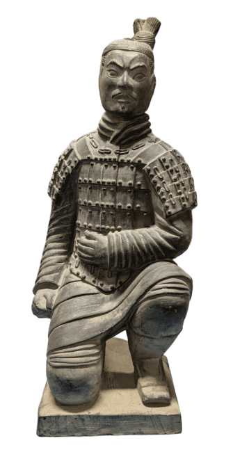 Statue Noire Archer Agenouillé en Terracotta 35cm chez Arabesk