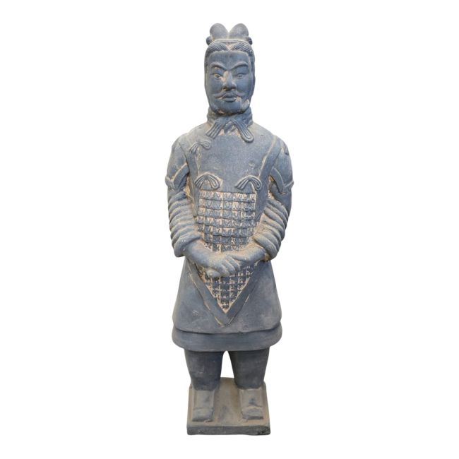 Statue Noire en Terracotta Général 50cm chez Arabesk