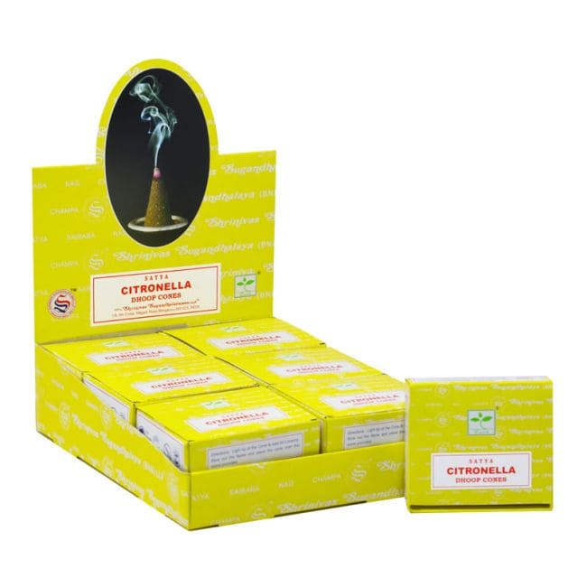 Encens Satya Citronnelle en Cônes 24g chez Arabesk