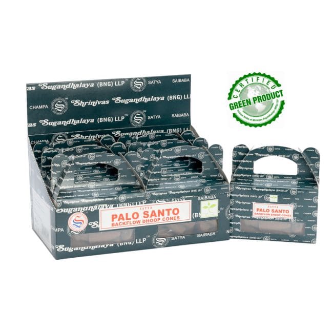 Cônes d’encens backflow Satya Palo Santo 24 cônes chez Arabesk