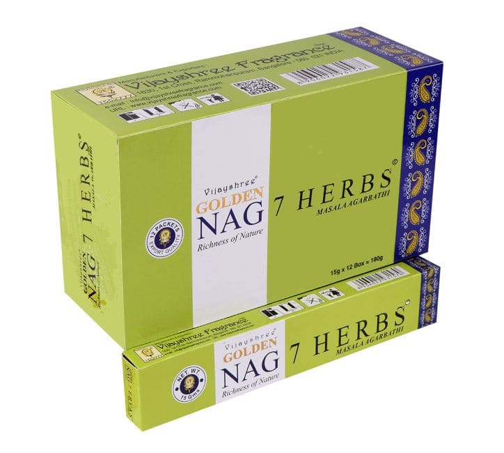 Encens Vijayshree Golden Nag 7 Herbes 15g chez Arabesk