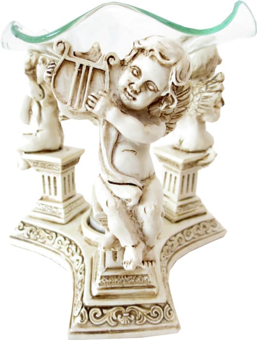 Bruleur 3 anges blancs sur pilier 12cm chez Arabesk