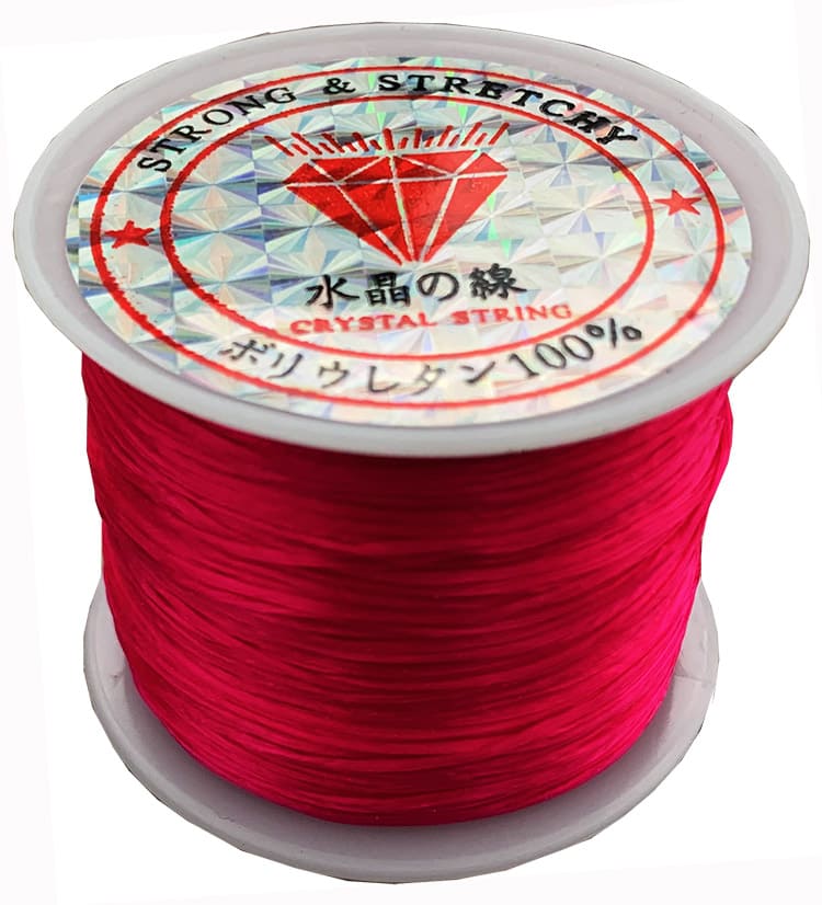 Fil élastique plat Rouge 50m chez Arabesk