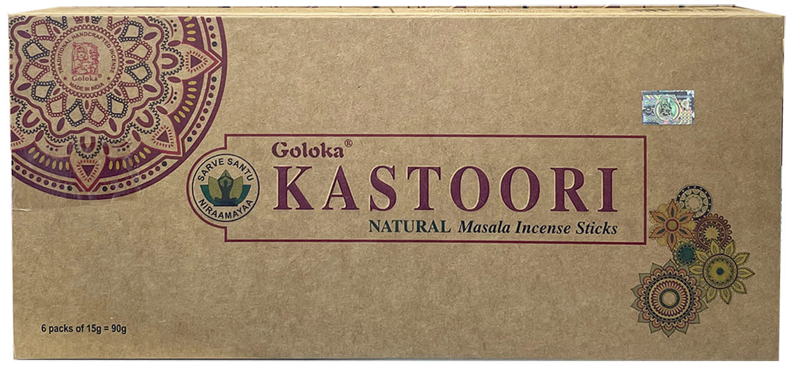 Encens Goloka Kastoori Musc masala Naturel 6x15g chez Arabesk