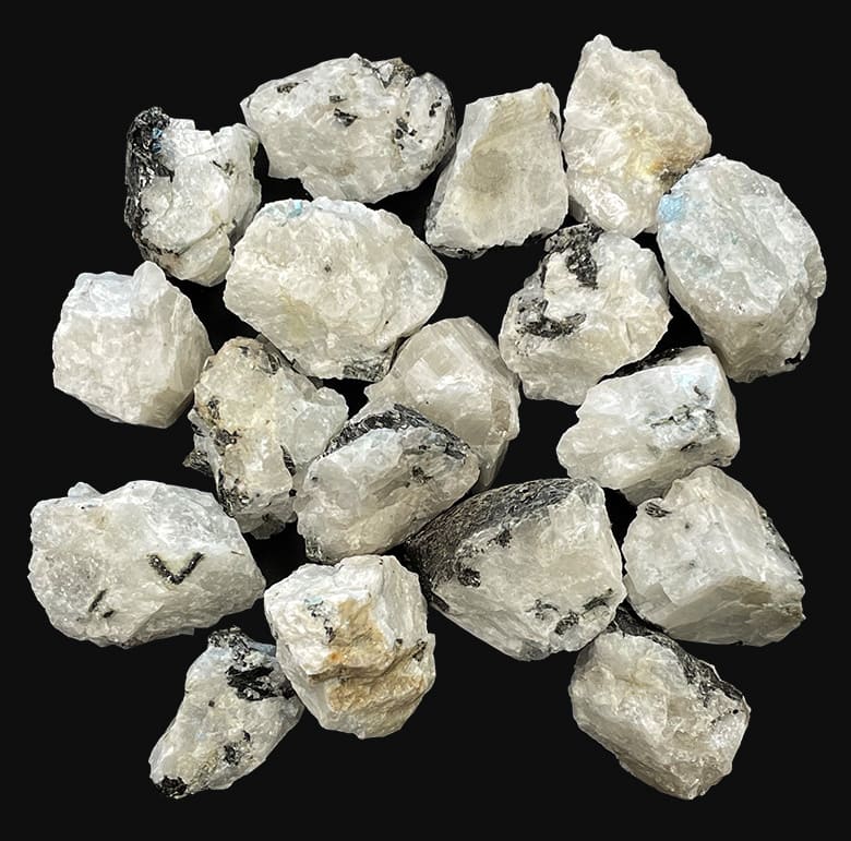 Pierre de Lune blanche Péristérite brute 500g chez Arabesk