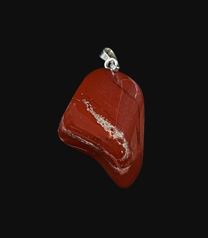 Pendentif pierre roulée Jaspe rouge AB chez Arabesk