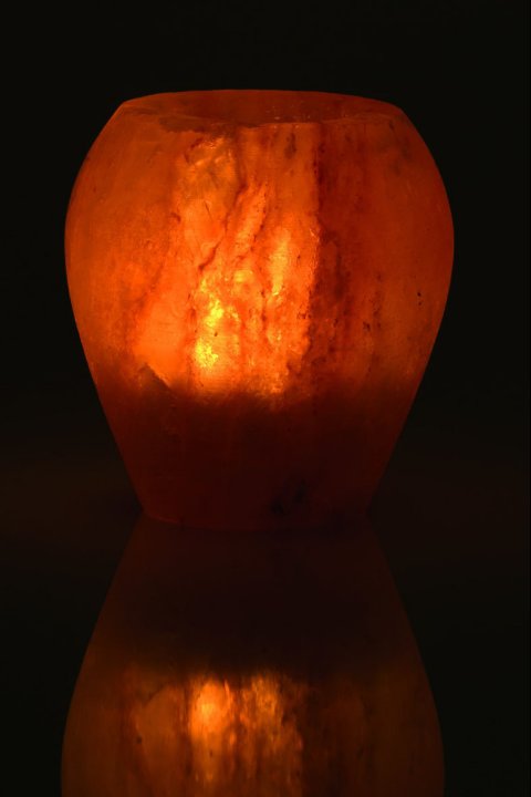 Bougeoir en Cristal de Sel Naturel Pomme poli 0.9Kg chez Arabesk|cz