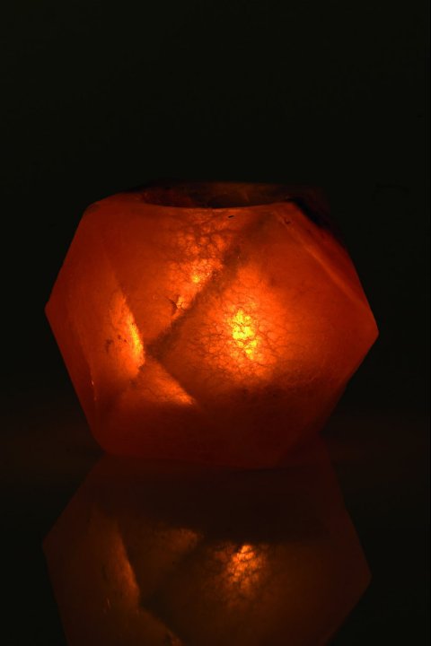 Bougeoir en Cristal de Sel Naturel Diamant 600g chez Arabesk|cz