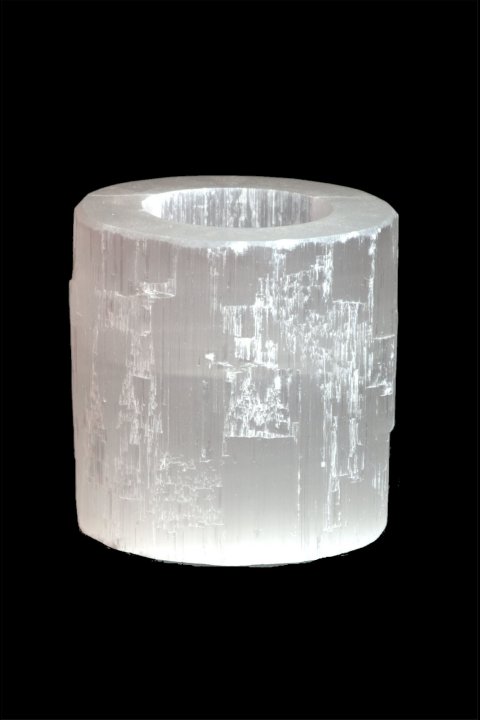 Bougeoir Cylindrique en Sélénite 7cm 05-07Kg chez Arabesk