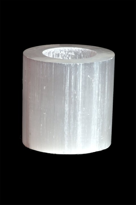 Bougeoir Cylindrique en Sélénite Poli 7cm 0.5-0.7Kg chez Arabesk