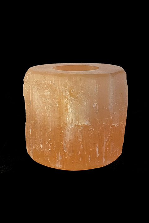 Bougeoir en Sélénite rouge 8-9cm 1Kg chez Arabesk