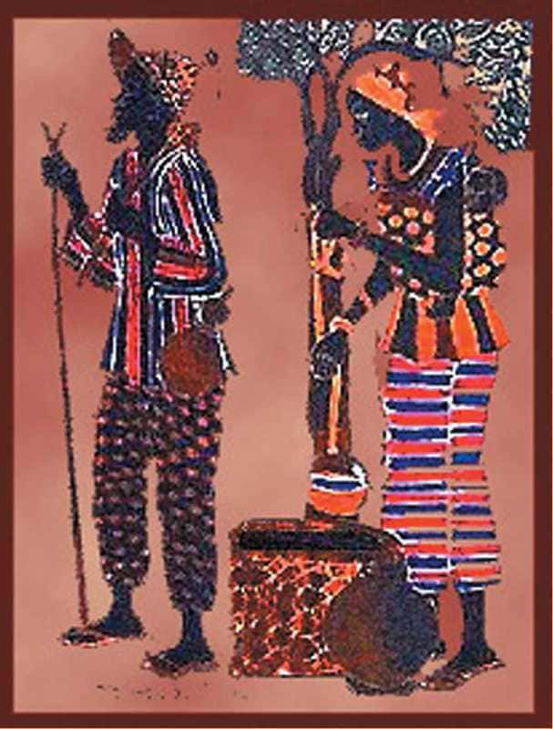 Tenture mini couple africain © Bleu Clair chez Arabesk