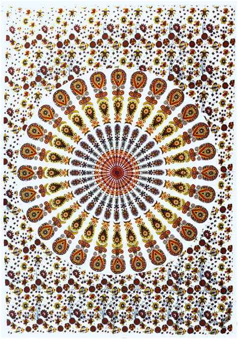 Tenture Mini Mandala jaune & rouge chez Arabesk