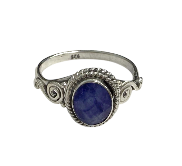 Bague Argent 925 Saphir Bleu Facetté AA T56 chez Arabesk|cz