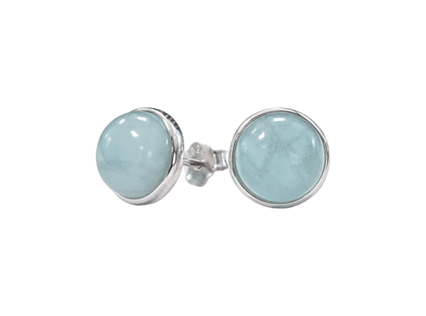 Boucles d'Oreilles Argent 925 Aigue Marine AA 8mm chez Arabesk