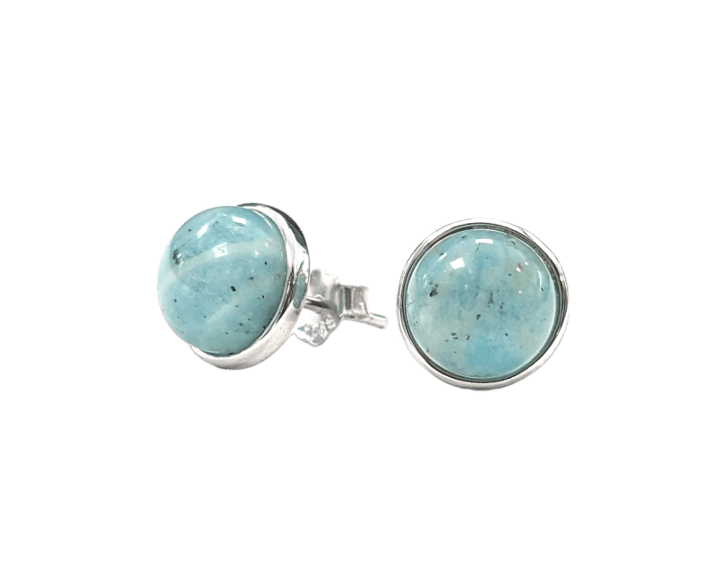 Boucles d'Oreilles Argent 925 Amazonite AA 8mm chez Arabesk